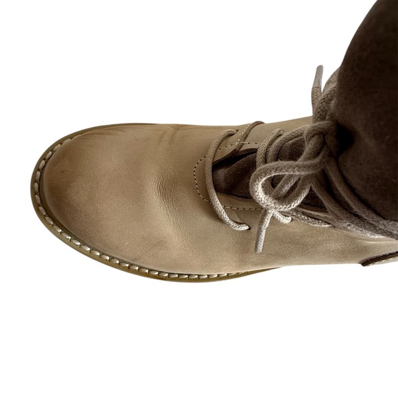 Tan and Brown Lace Up Boots with Sturdy Sole - Picture 5 of 15